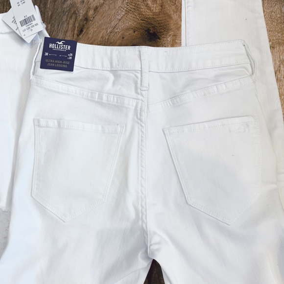 Women's Hollister White Distressed Ultra High-Rise Jean Legging 3R 26W/28L NWT - Picture 8 of 13